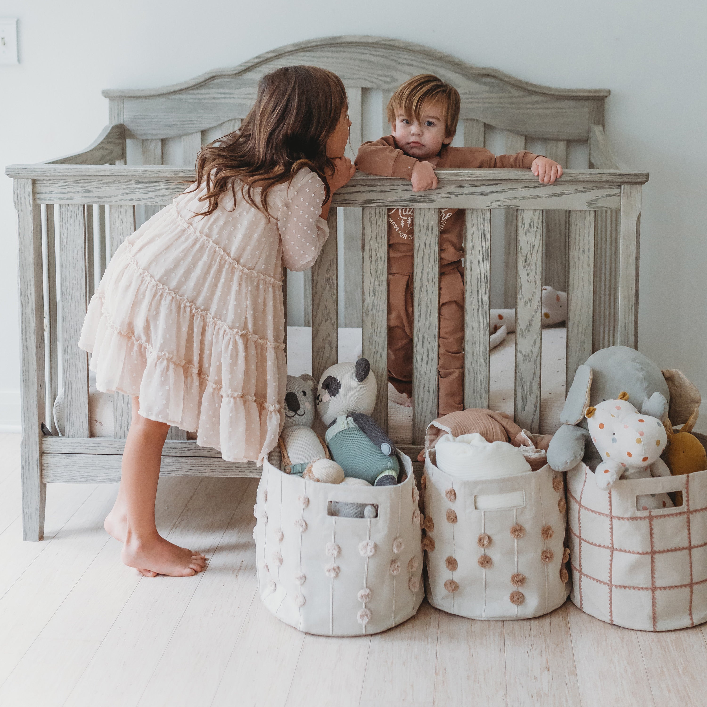 Storage Basket Pompom Pecan