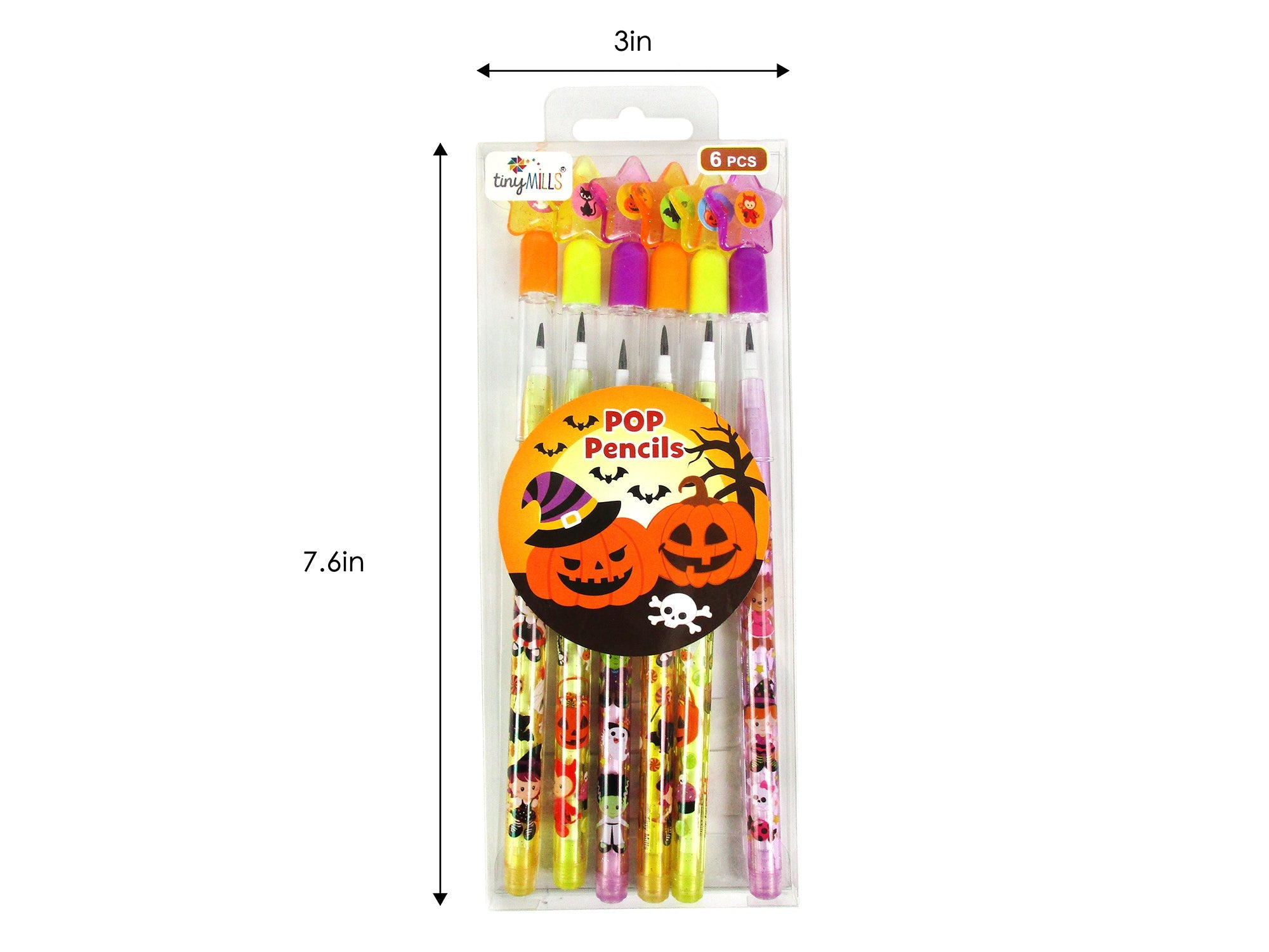 Halloween Stackable Point Pencils - Set Of 6