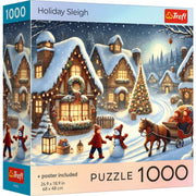 Red Holiday Sleigh 1000 Piece Puzzle