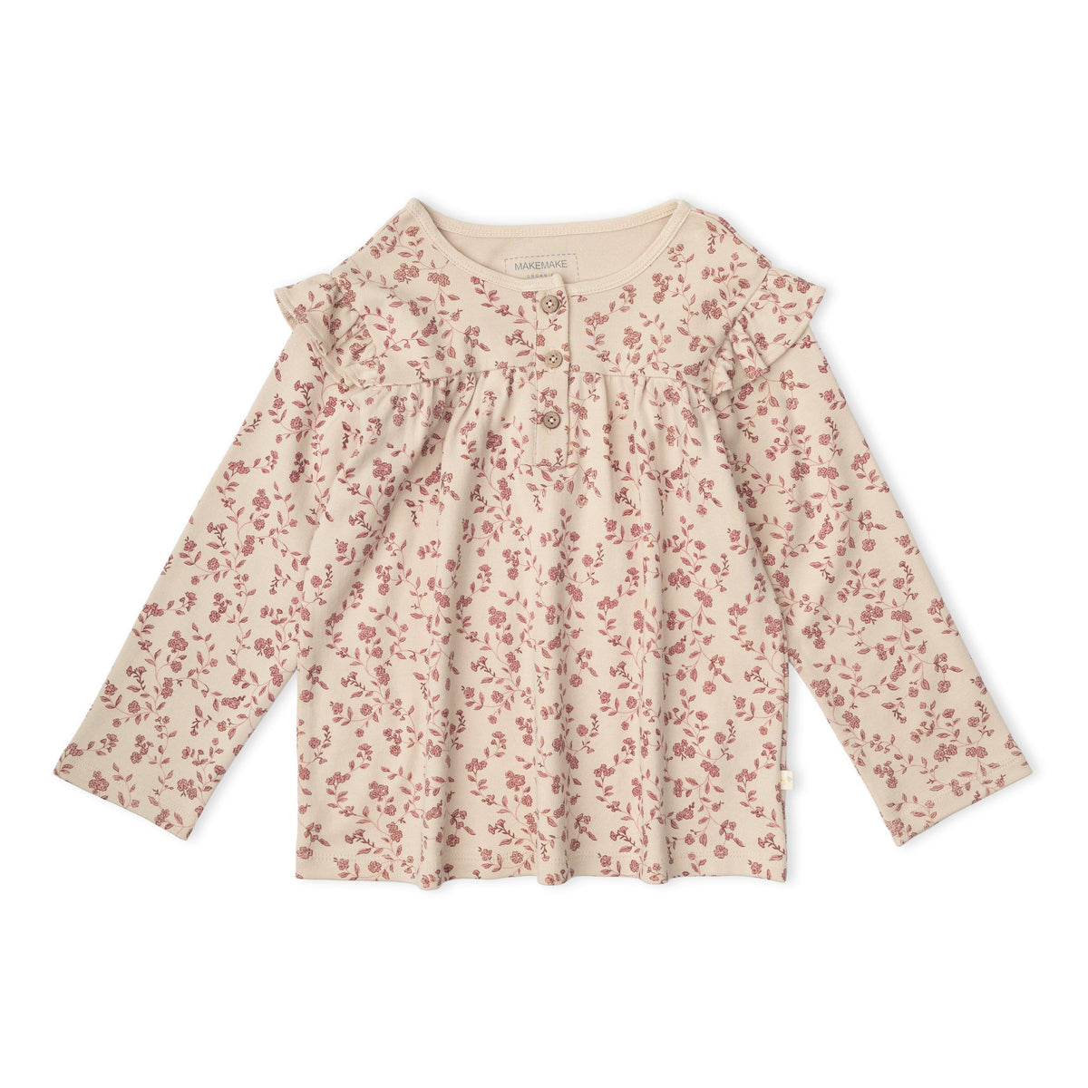 Organic Ruffle Sleeve Top Set Of 2 - Petal Whispers + Dusty Rose