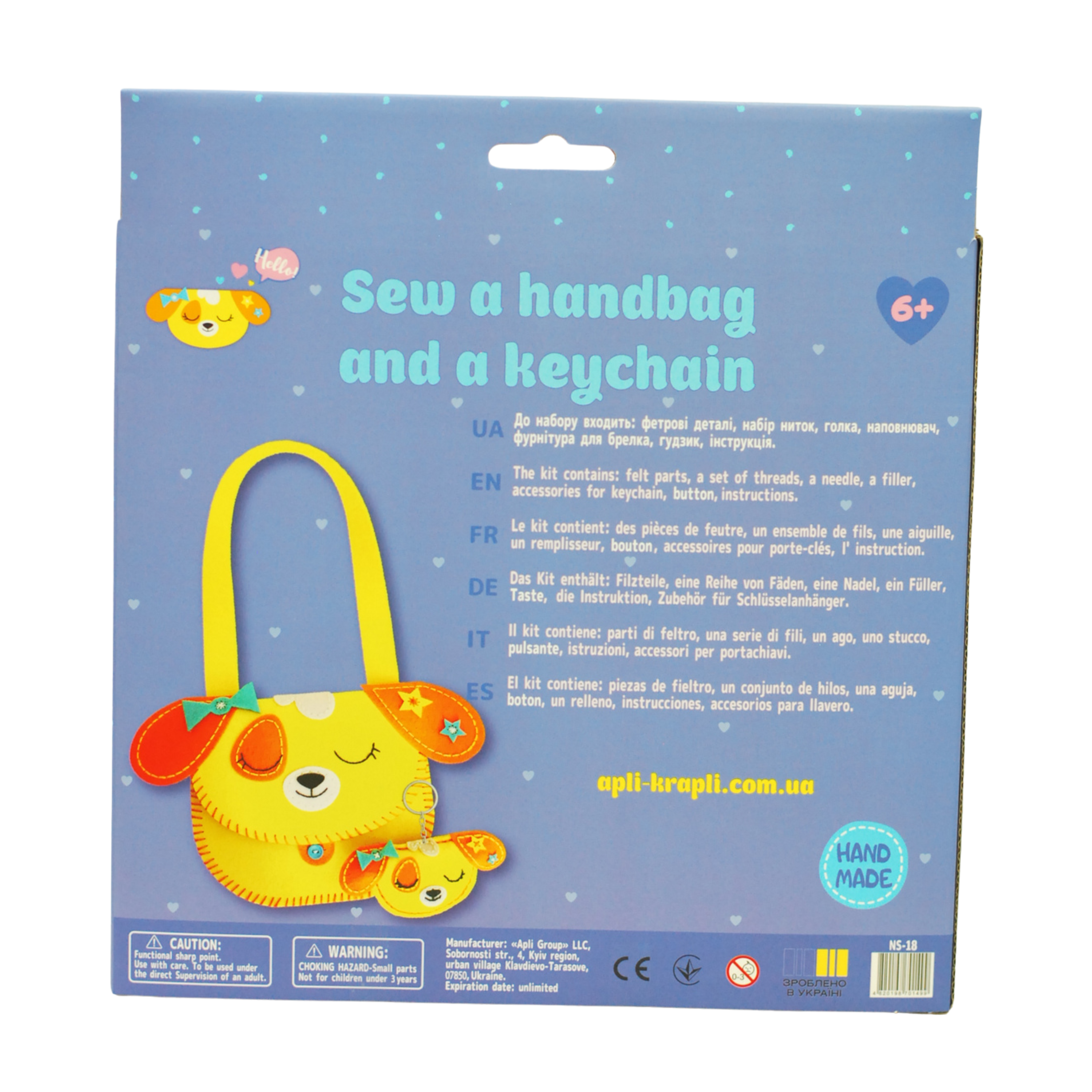 Apli Krapli - Apli Krapli Sewing Patterns Bag & Keychain Dog Printable Templates Materials Not Included Ages 10+