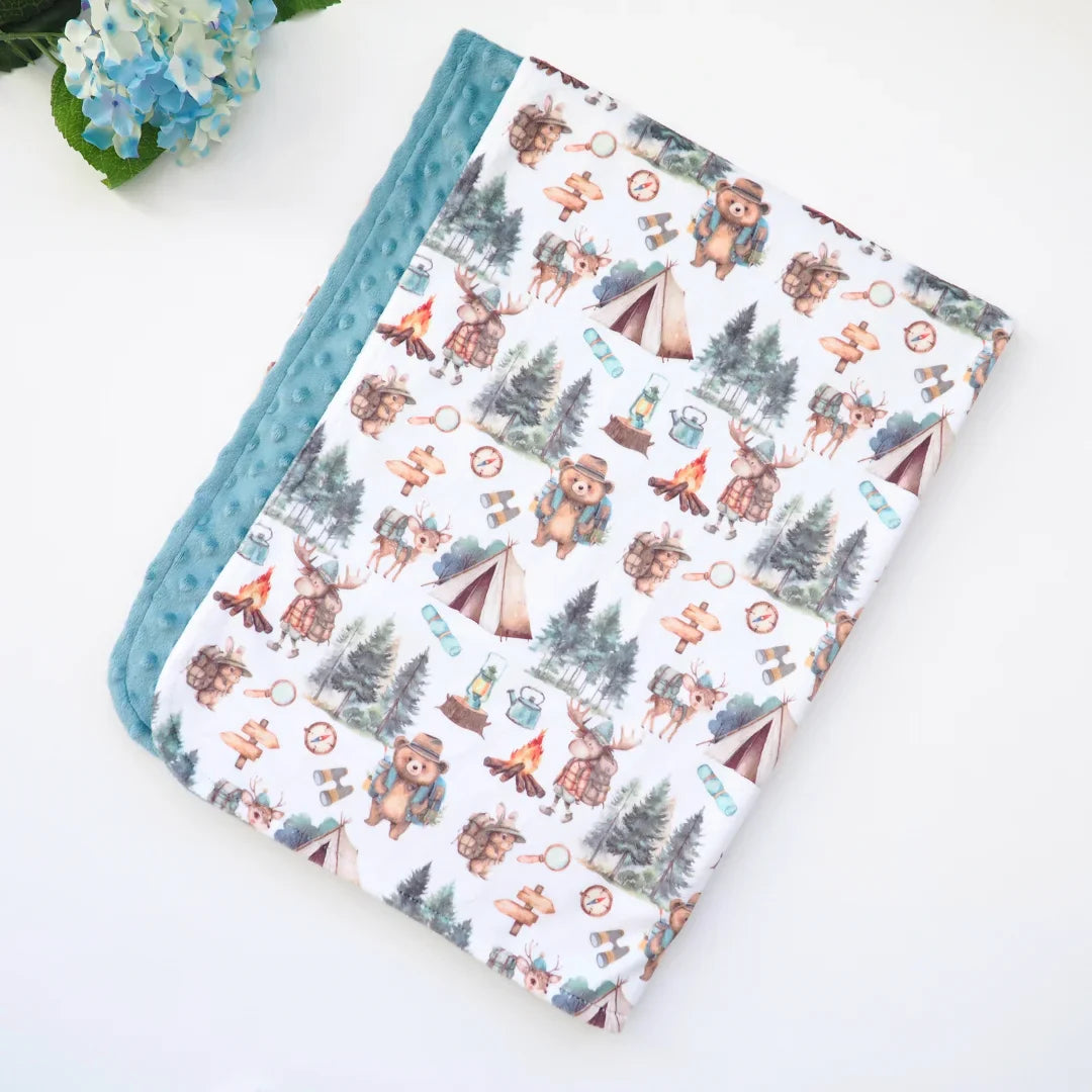 Baby & Toddler Minky Blanket - Let's Go Camping