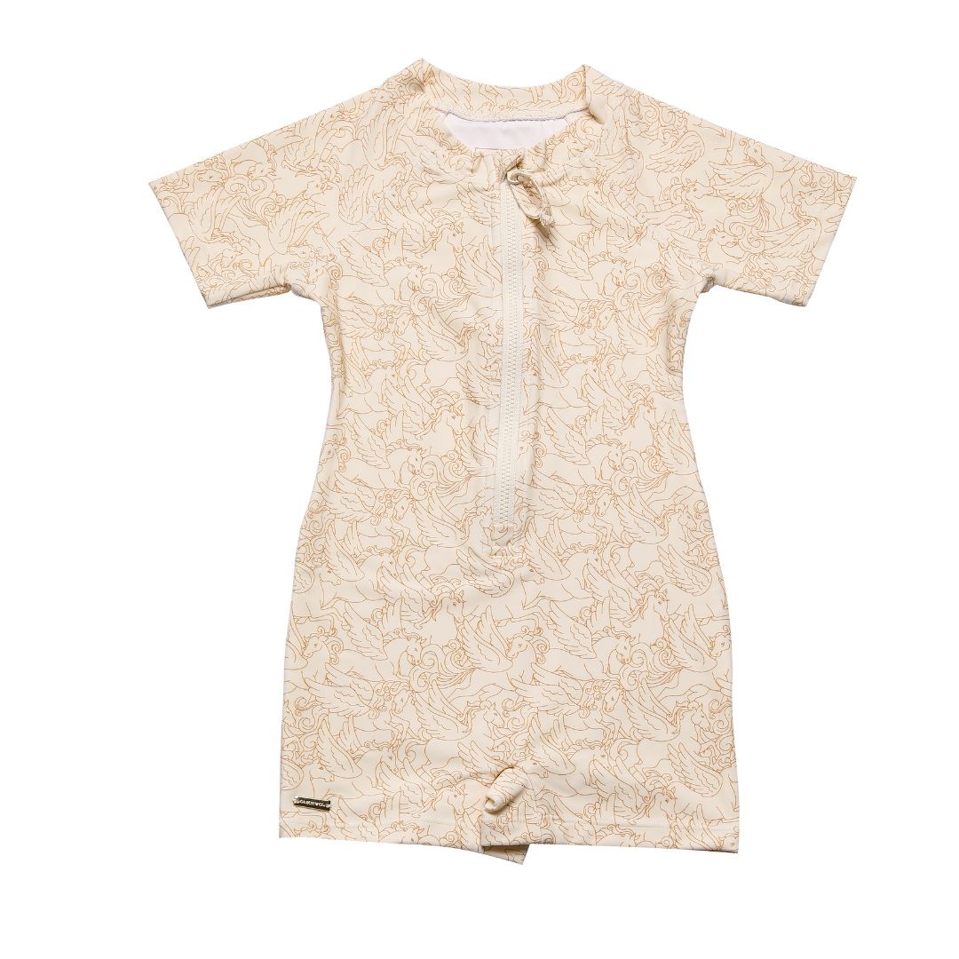Short Sleeve Rashguard Swimsuit | Upf + Recycled - Pegasus