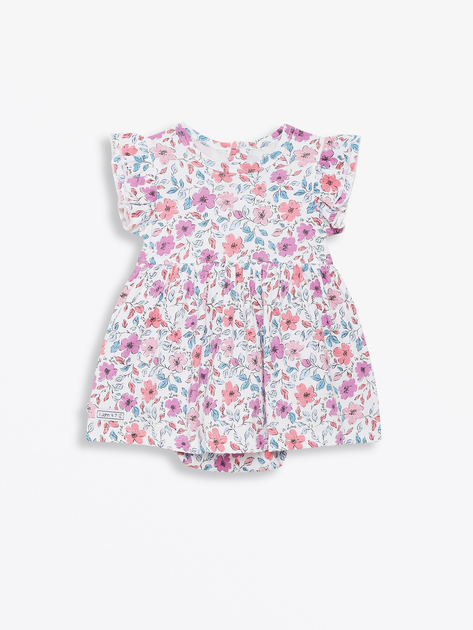 God Is Love Short Sleeve Twirl Dress Bodysuit Cotton