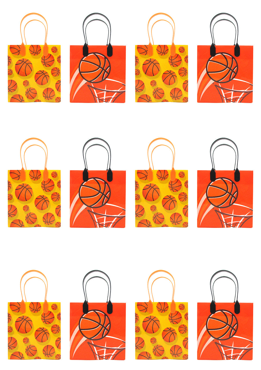 Basketball Party Favor Treat Bags - Set Of 6 Or 12