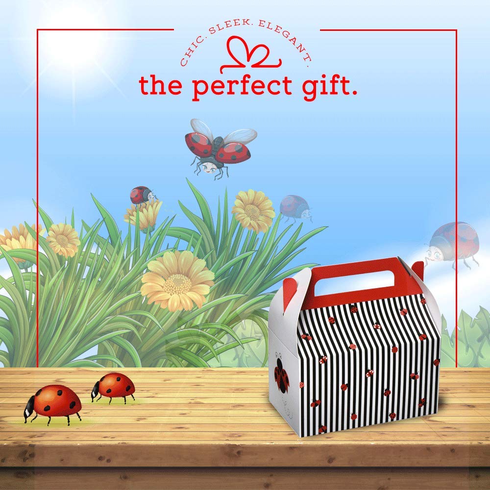 Ladybug Paper Treat Boxes 20 Pack 6.25" X 3.75" X 3.5"