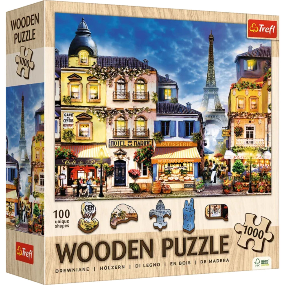 Wood French Alley 1000 Piece Wooden Puzzle