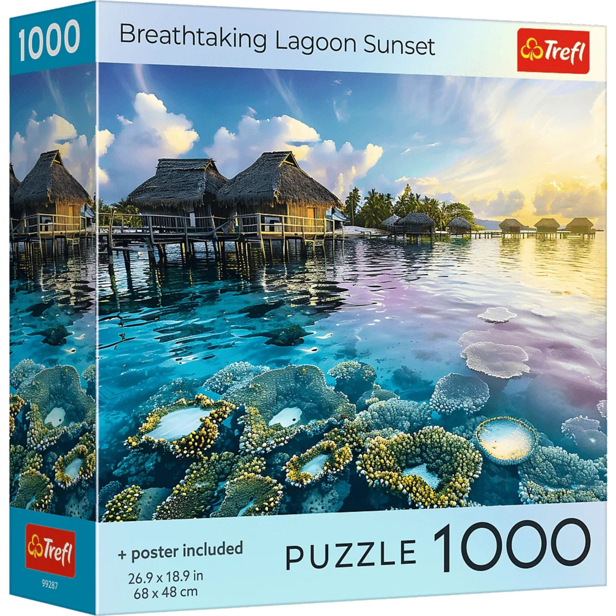 Red Breathtaking Lagoon Sunset 1000 Piece Puzzle