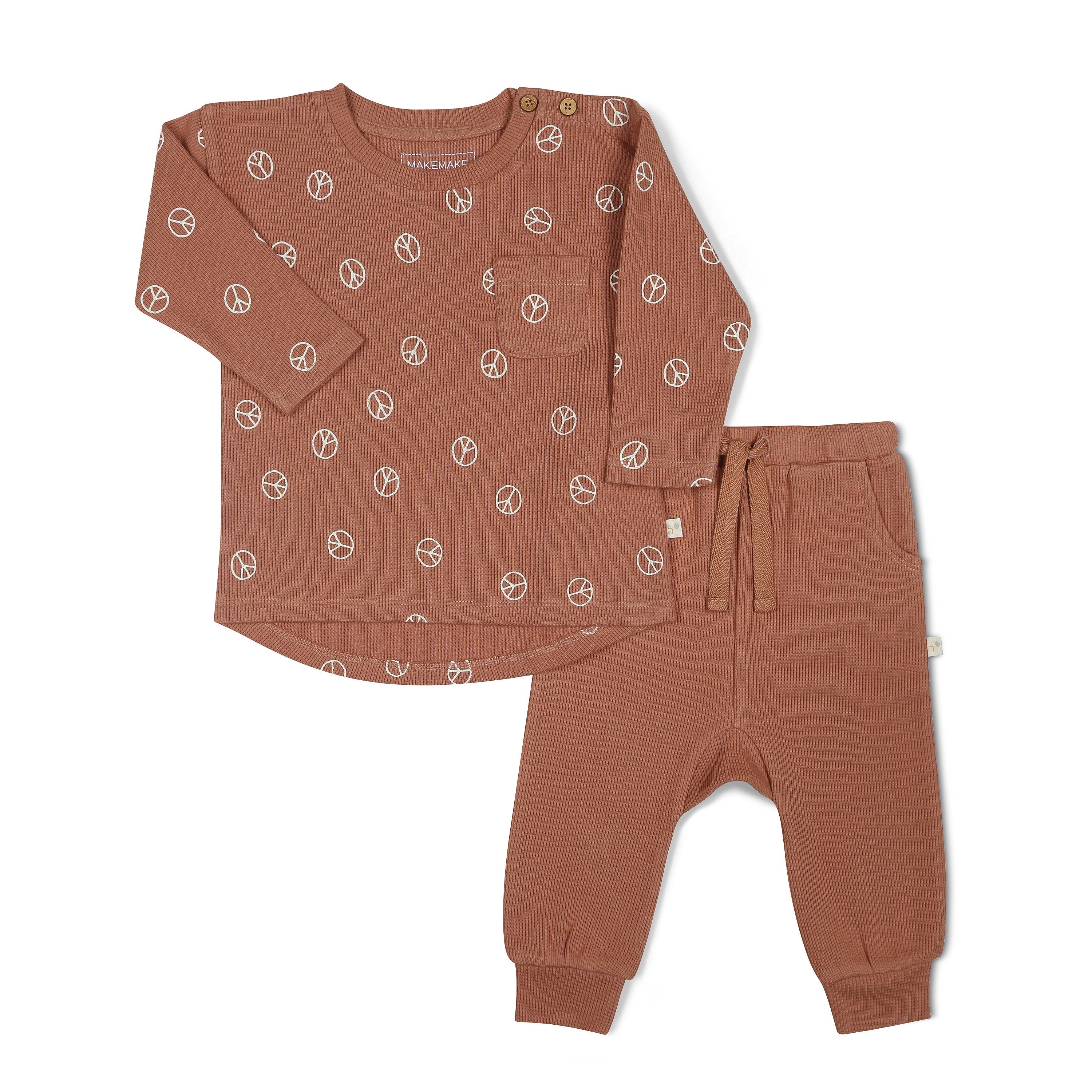 Organic Long Sleeve Tee & Pant Set - Peace