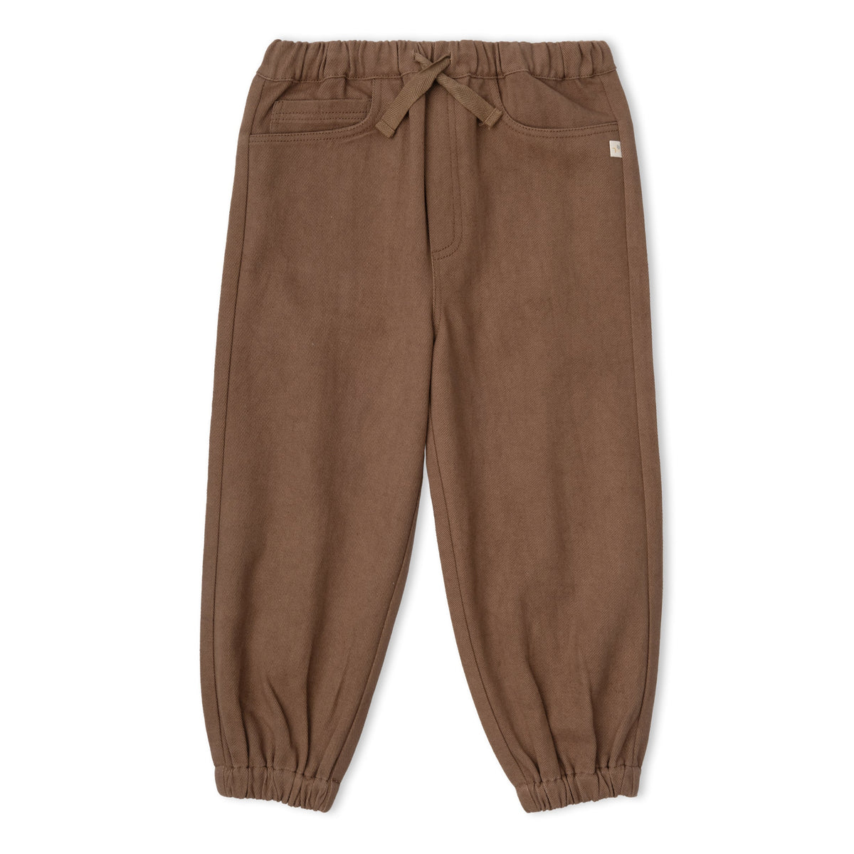 Organic Twill Joggers Pants - Brown