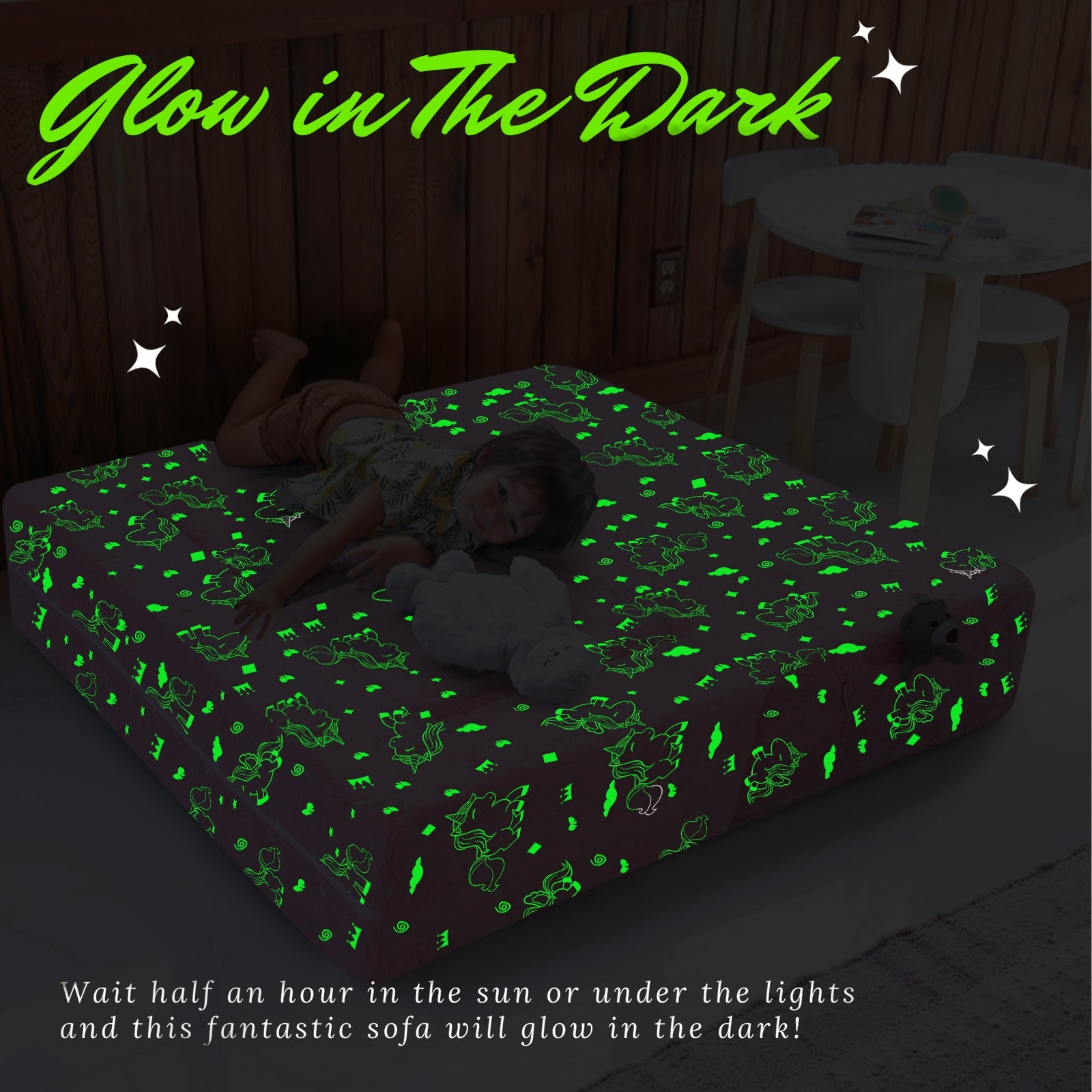 Convertible Kids Modular Couch-glow Pattern