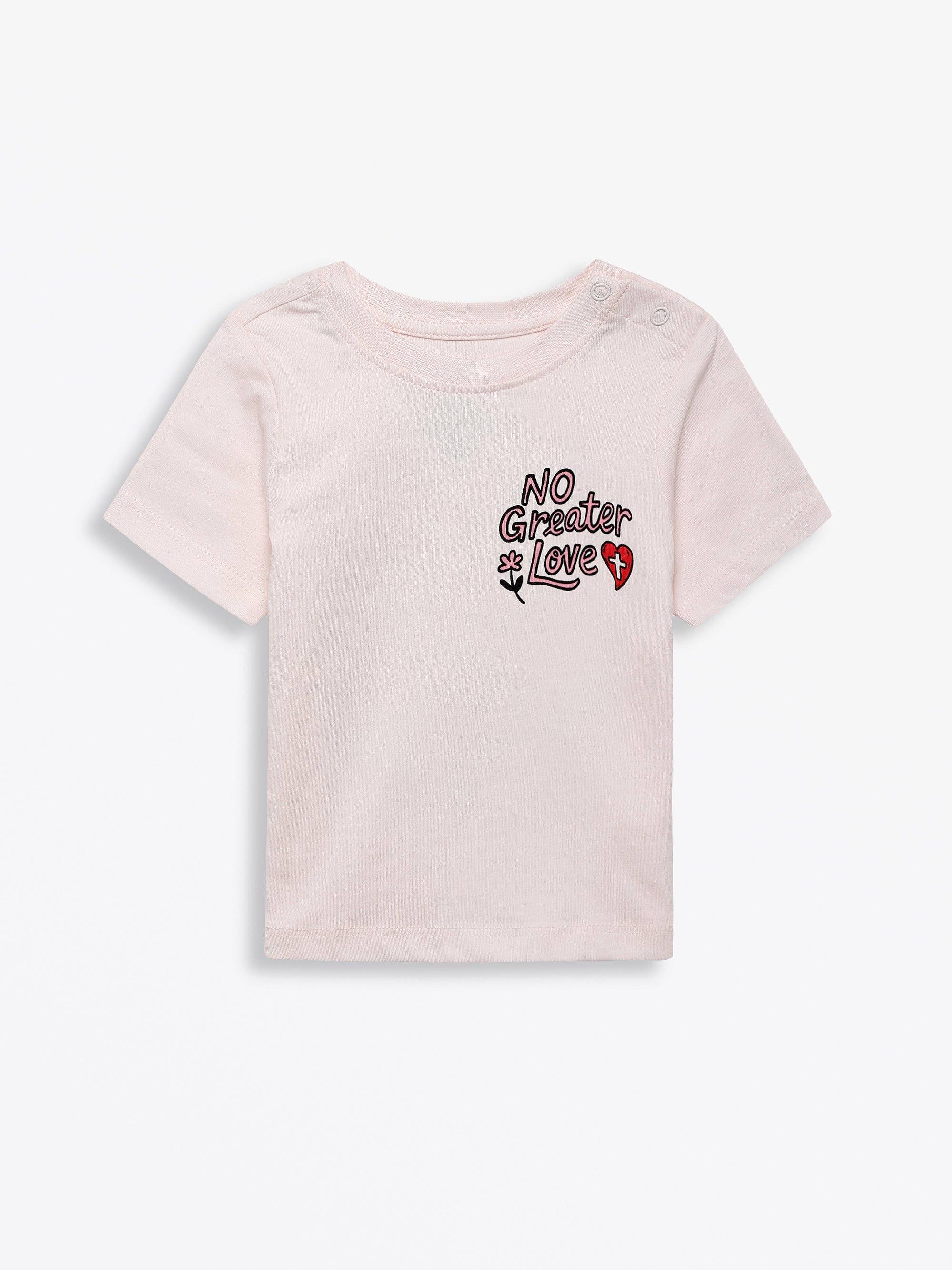 No Greater Love Pink Short Sleeve T-shirt Cotton
