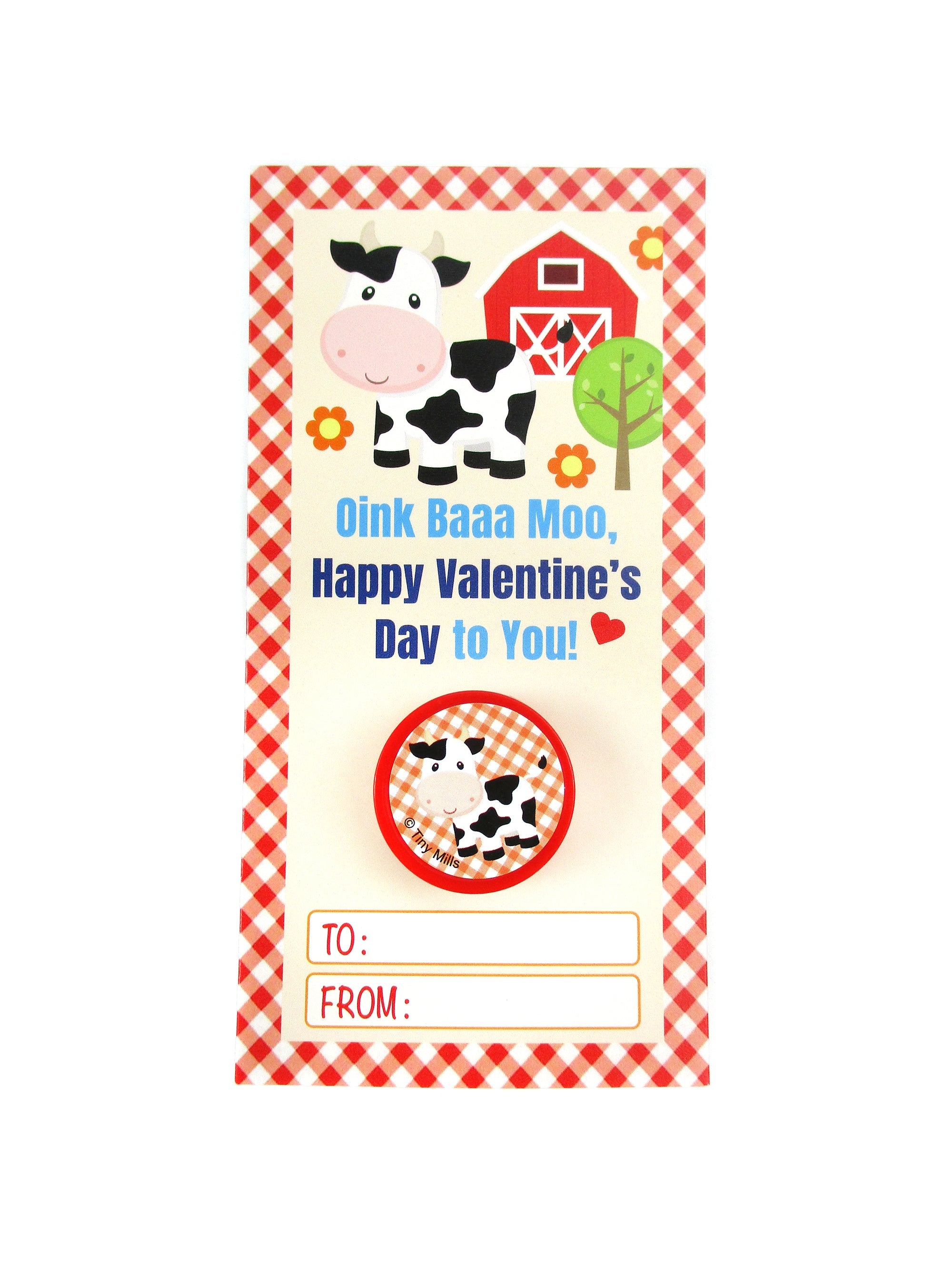 Barnyard Farm Animal Valentine's Day Cards With Stampers For Classroom Exchange