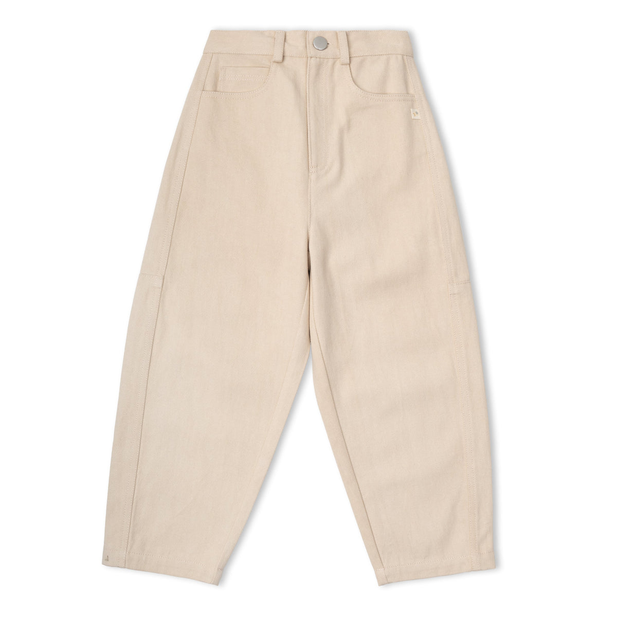 Organic Twill Barrel Pants - Oat