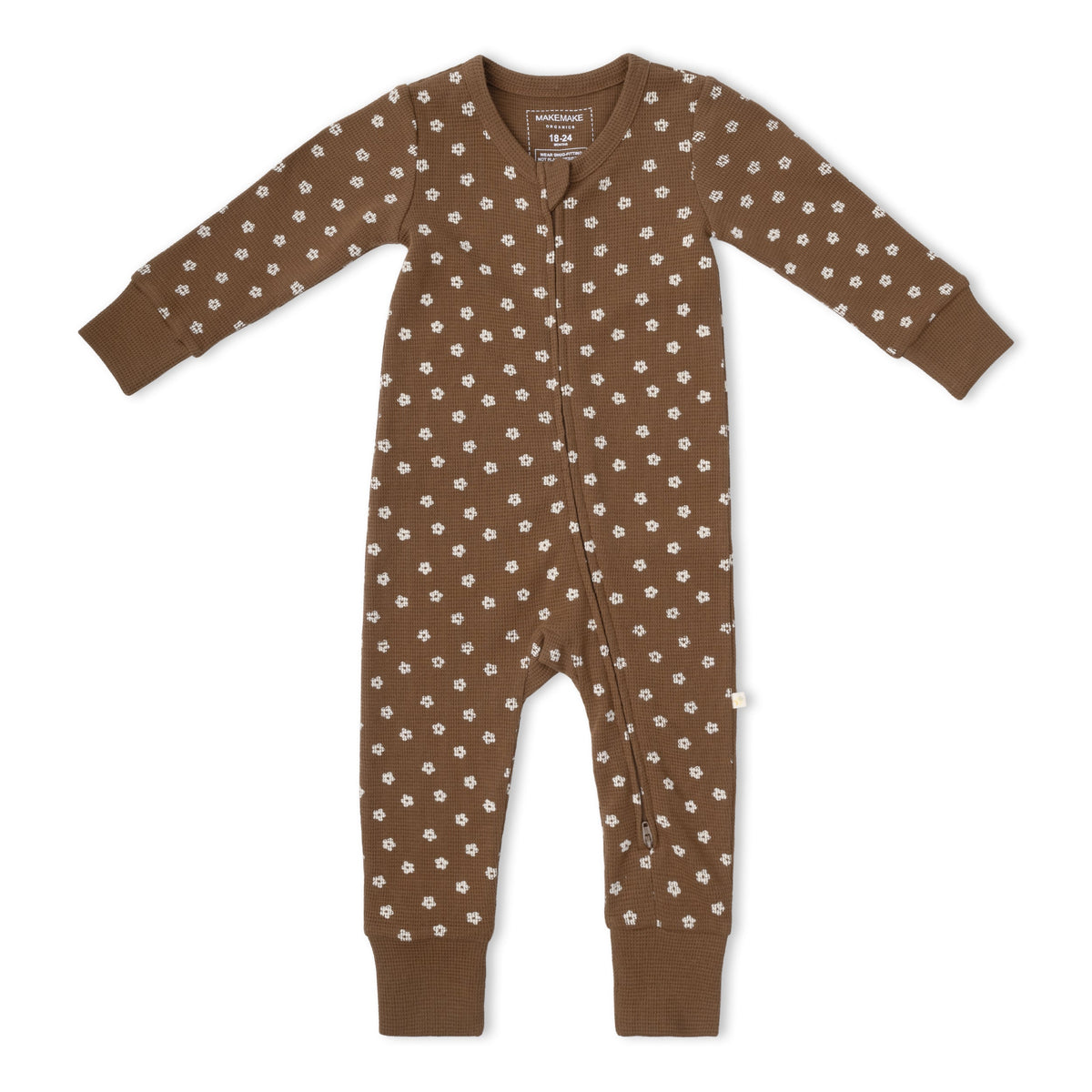 Organic 2-way Zip Romper - Chestnut Bloom