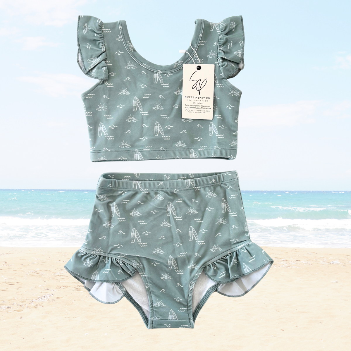 Sage Surfer Flutter Bikini