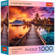 Red Sunset Over Paradise 1000 Piece Puzzle