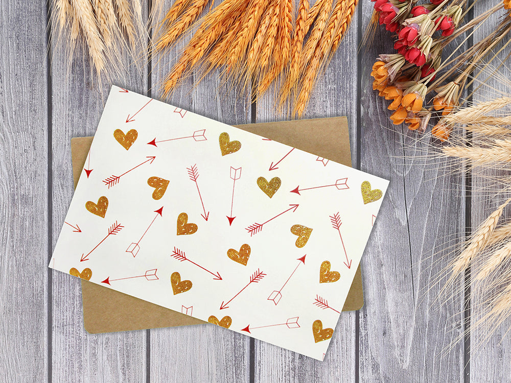 Hearts Assorted Greeting Cards For All Occasions And Valentine's Day - 6 Design