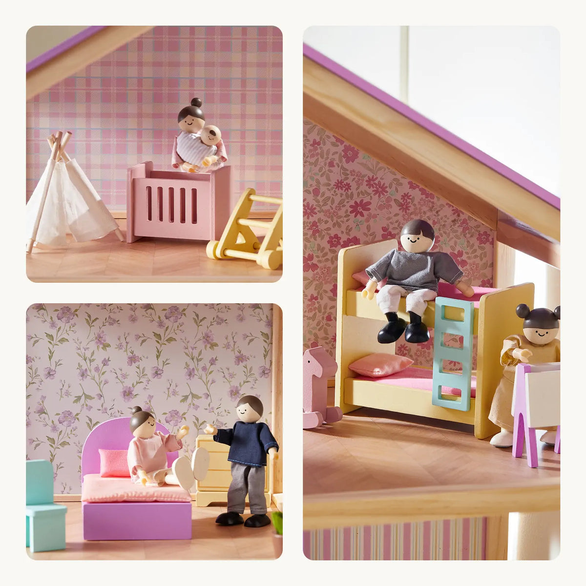 ® Sweetwood Unicorn Dollhouse & Wooden Dollhouse Dolls