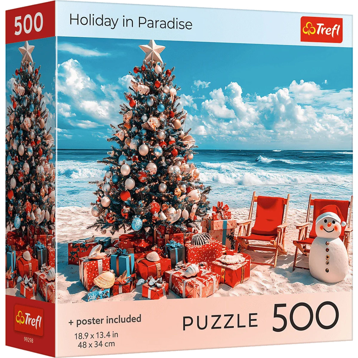 Red Holiday In Paradise 500 Piece Puzzle