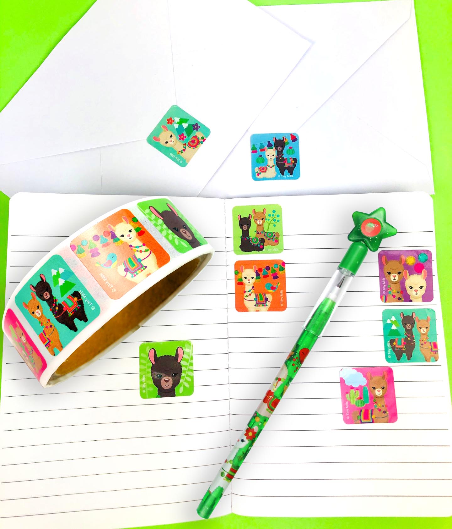 Llamas Alpacas Stickers 100 Stickers/dispenser, Pack Of 1, 6, Or 12 Dispensers