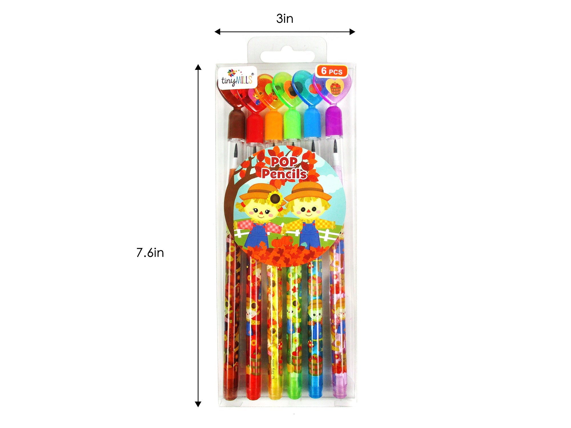 Autumn Harvest Stackable Point Pencils - Set Of 6