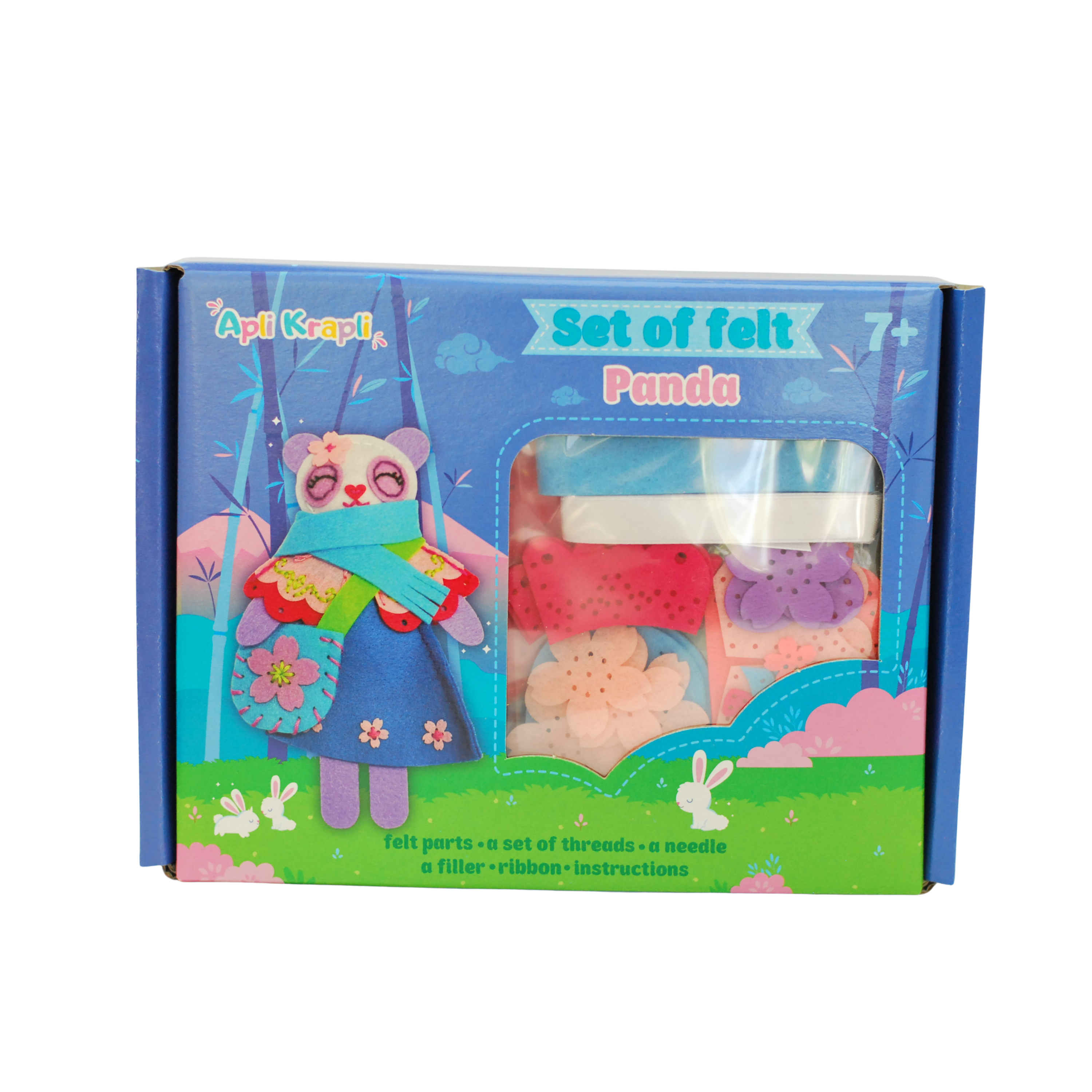 Apli Krapli - Apli Krapli Sewyourself Felt Toy Kit Toy Panda Precut Felt Stuffing Thread & Safe Needle Ages 6+