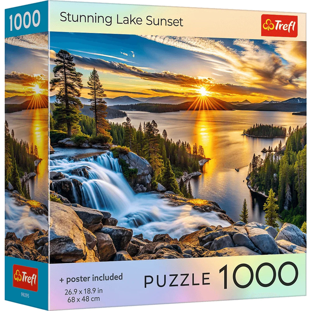 Red Stunning Lake Sunset 1000 Piece Puzzle