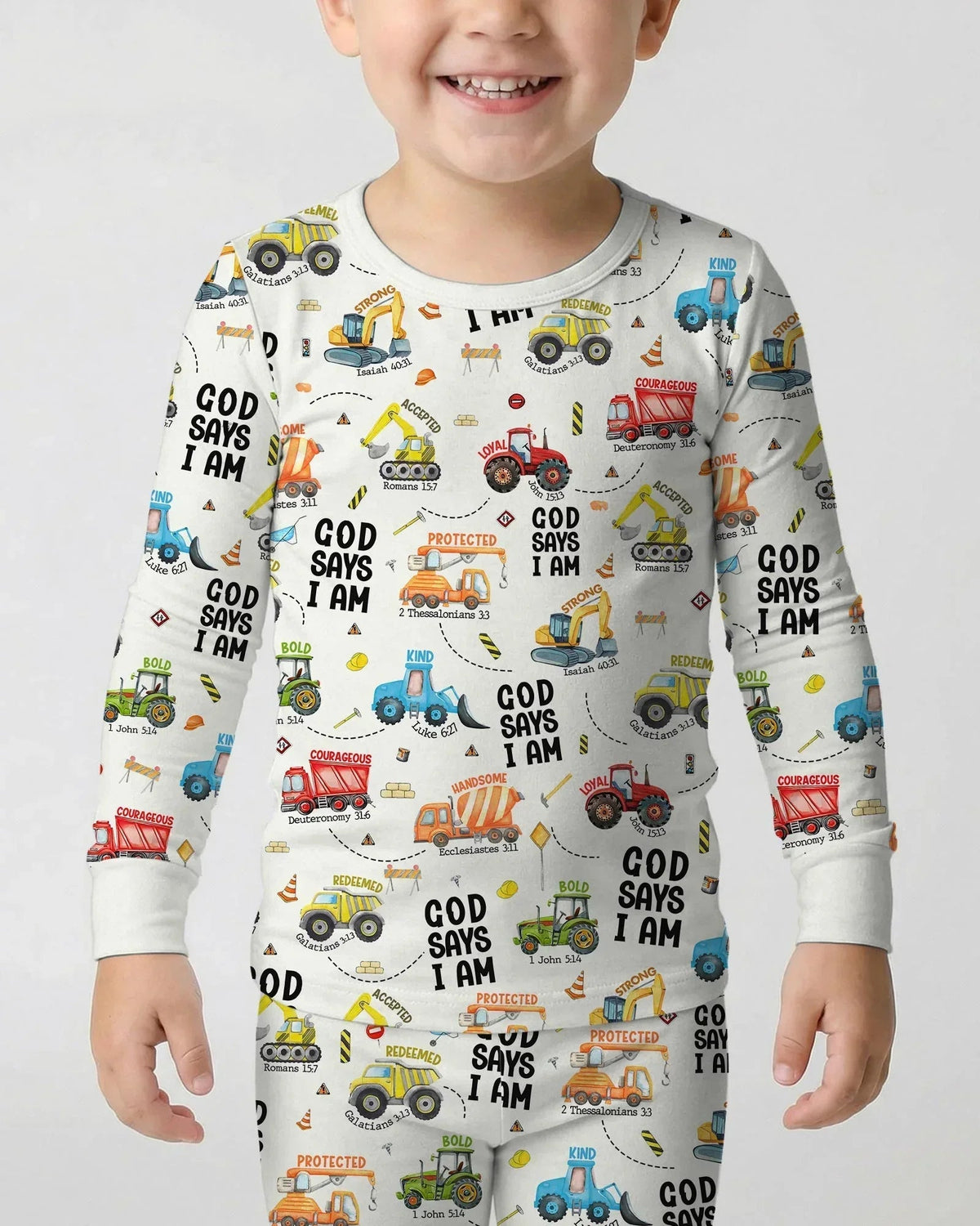 God Says I Am Boy Bamboo Two Piece Long Sleeve Pajama Set