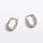 Mixed Metal Huggie Hoops