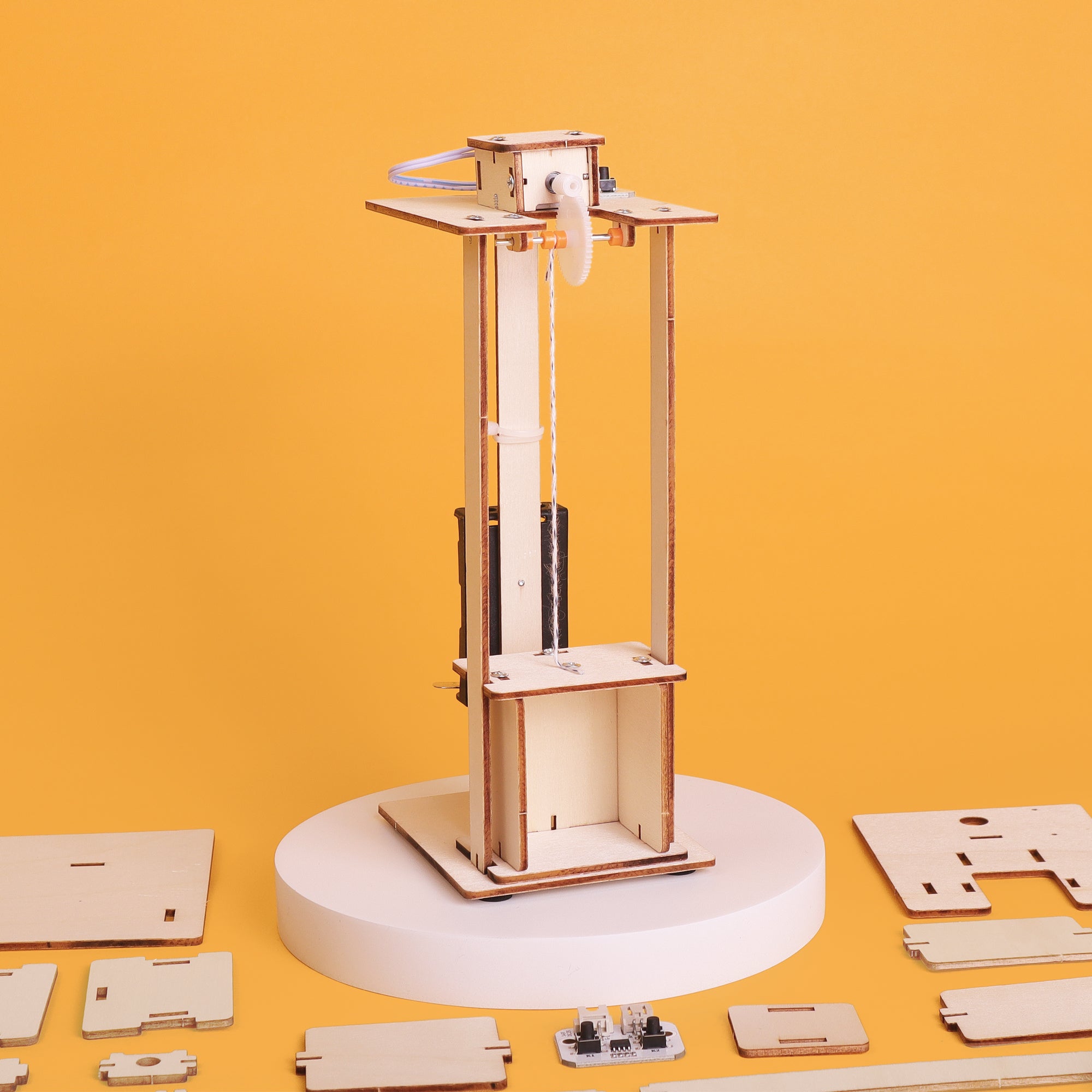 Electric Elevator Diy Kit, Educational Stem Toy