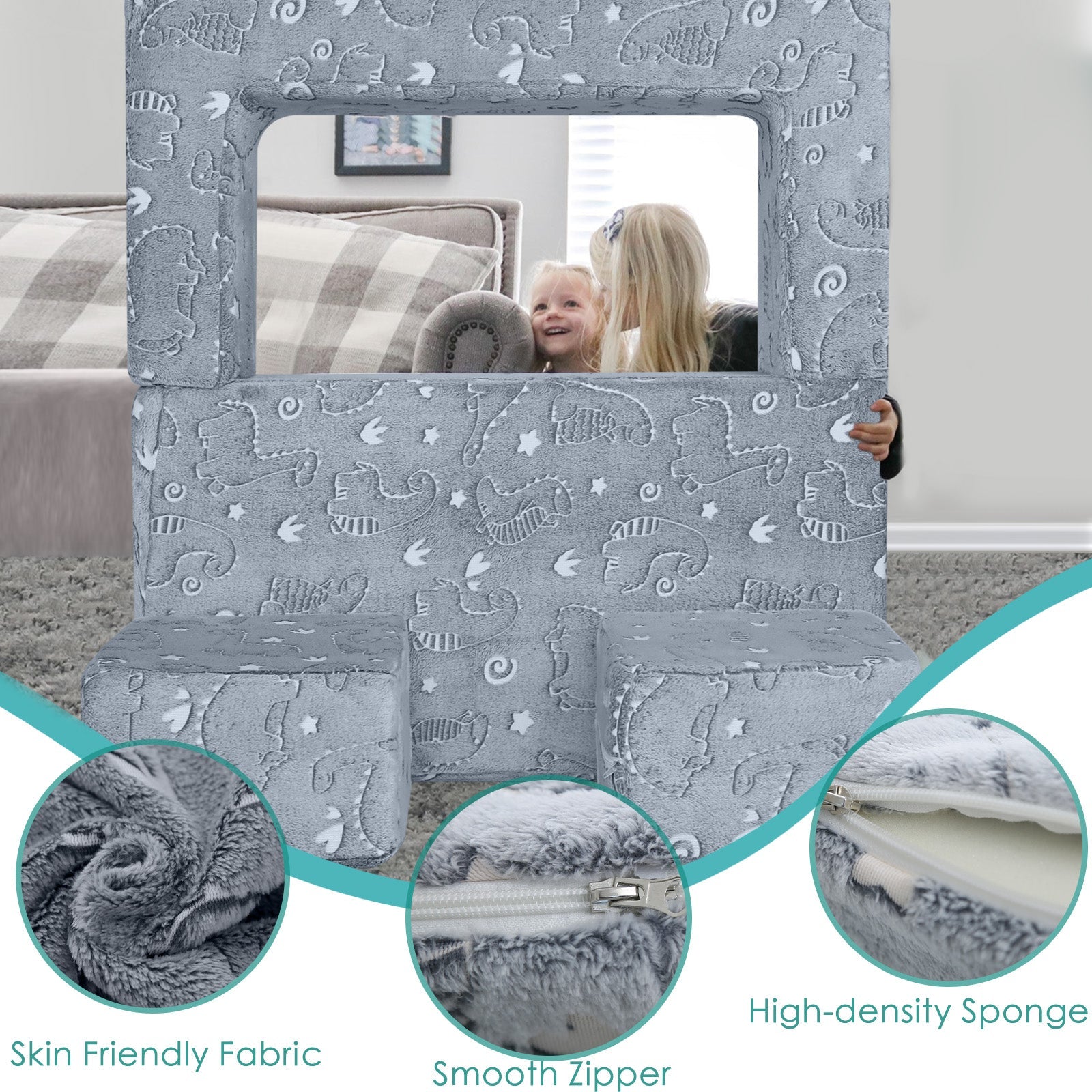 Convertible Kids Modular Couch-glow Pattern