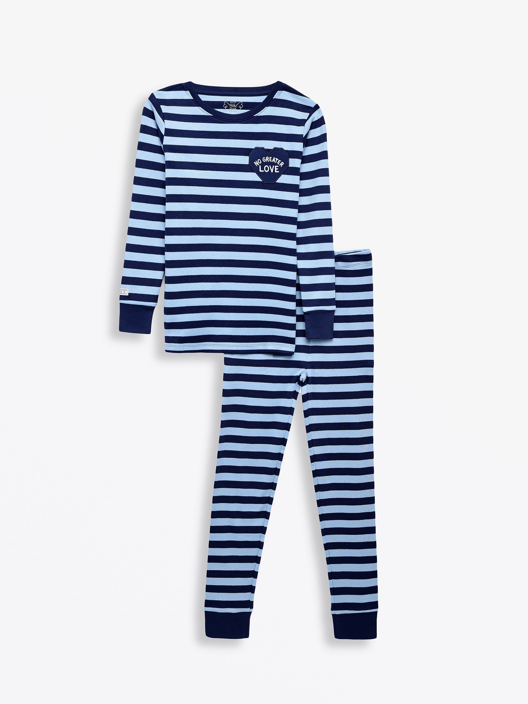 No Greater Love Blue Pj Long Sleeve Set Cotton