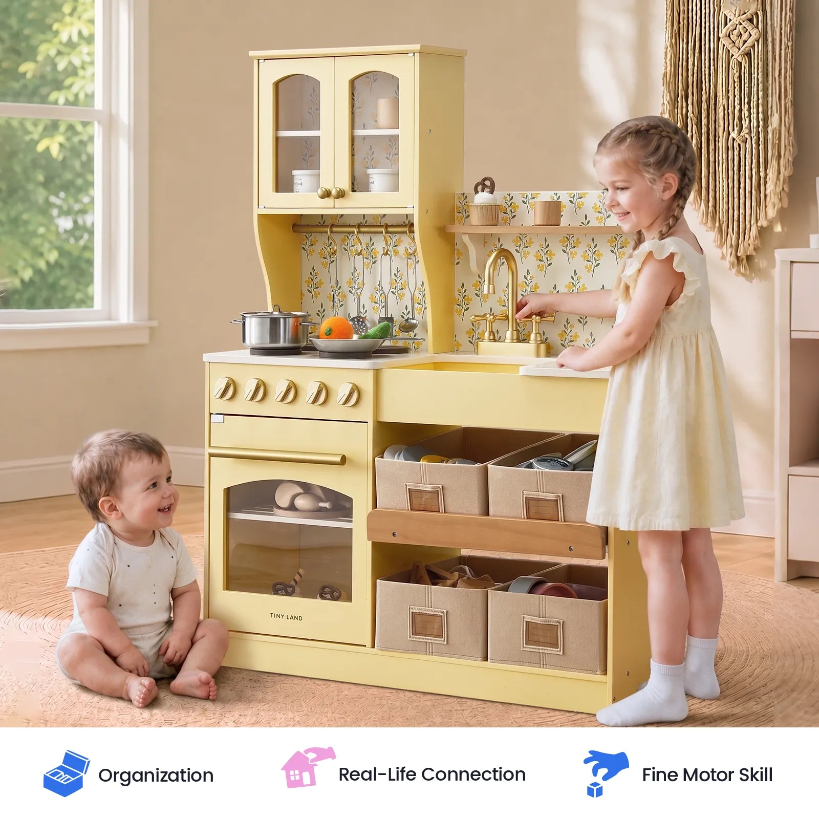 ® Wooden Play Kitchen With Storage For Creative Toddlers