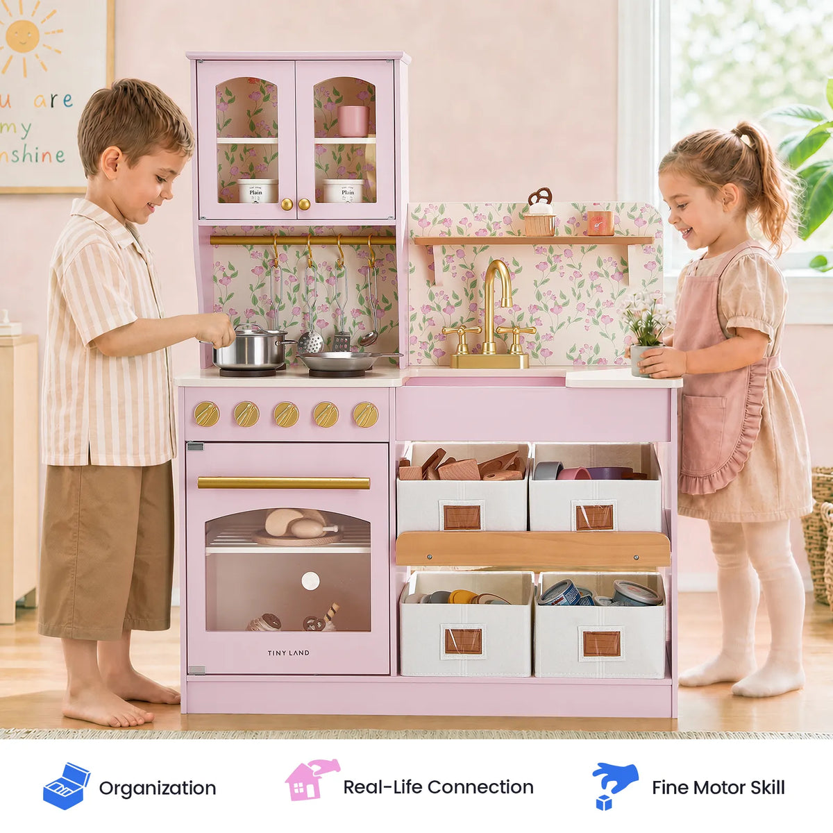 ® Wooden Play Kitchen With Storage For Creative Toddlers