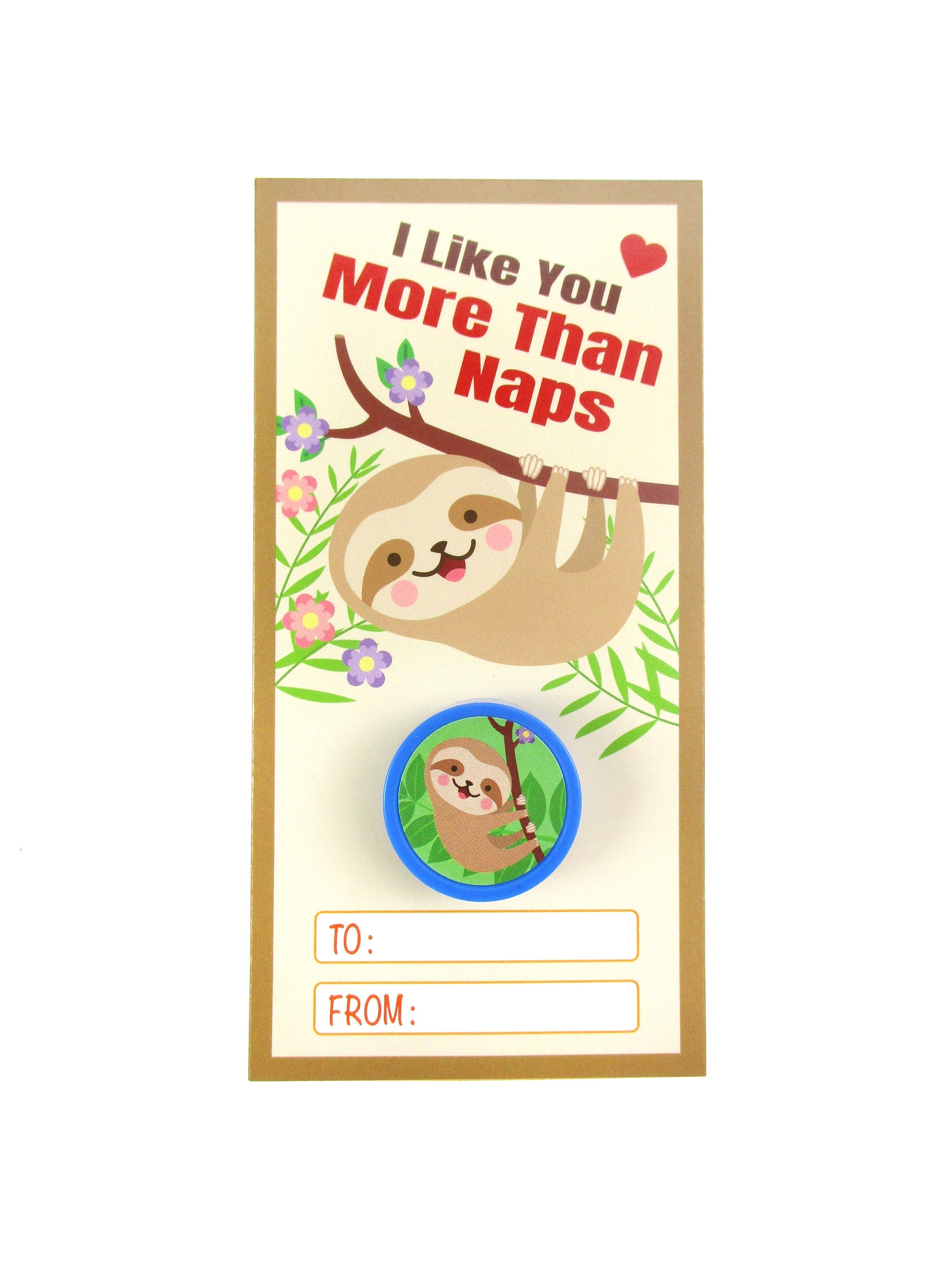 Sloth Valentine's Day Cards With Stampers For Classroom Exchange