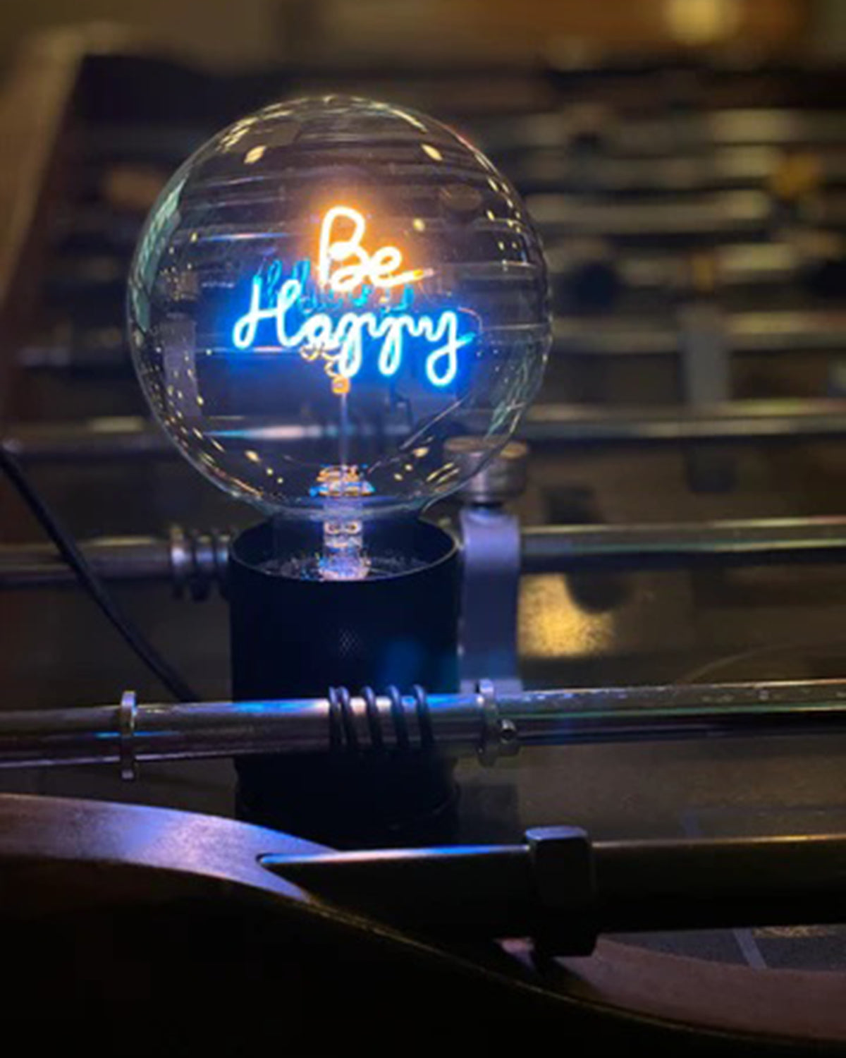 Mitb Bulb Be Happy Amber/ Blue With Base Table Lamp Portable Pop Nomad