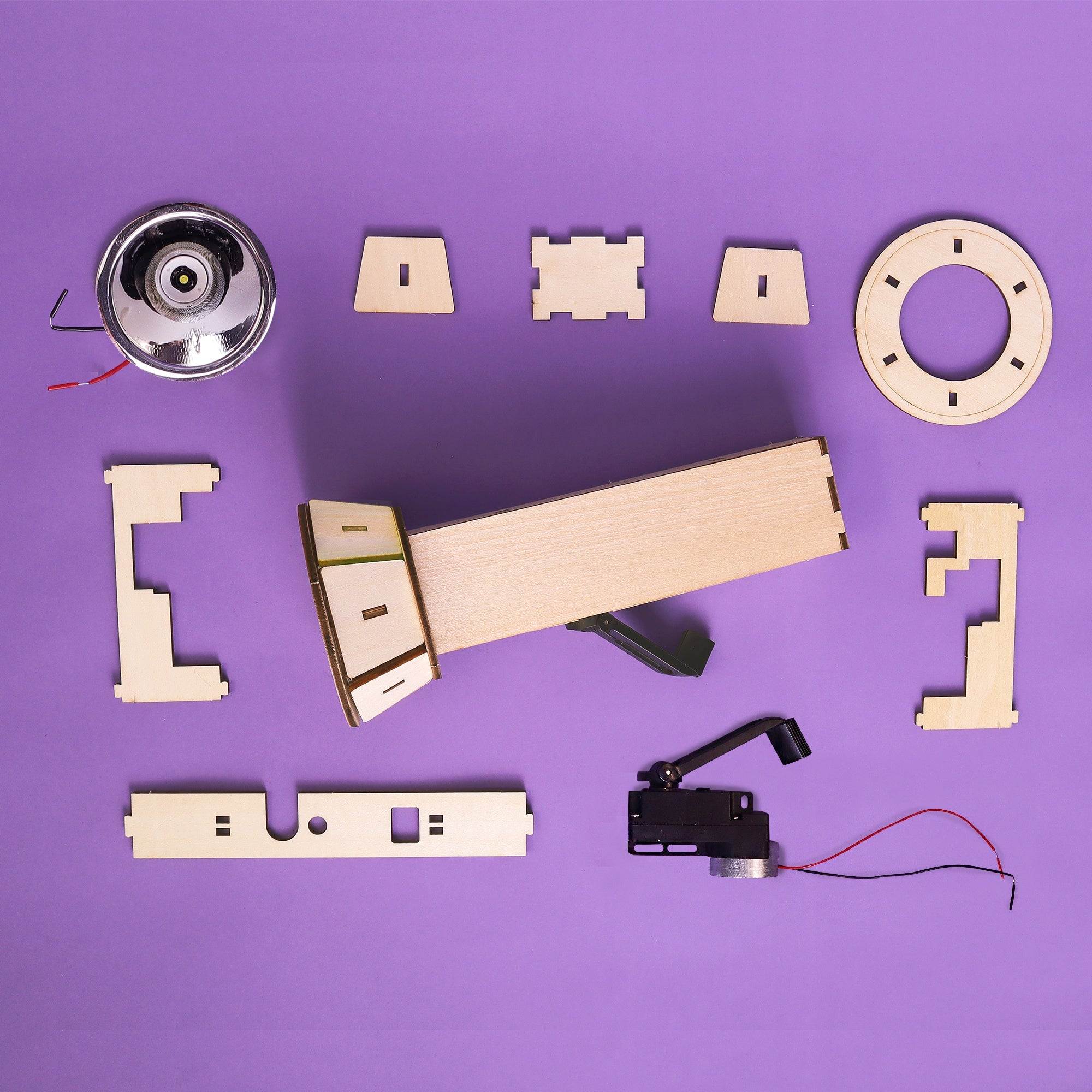 Hand-crank Flashlight Diy Kit, Educational Stem Toy