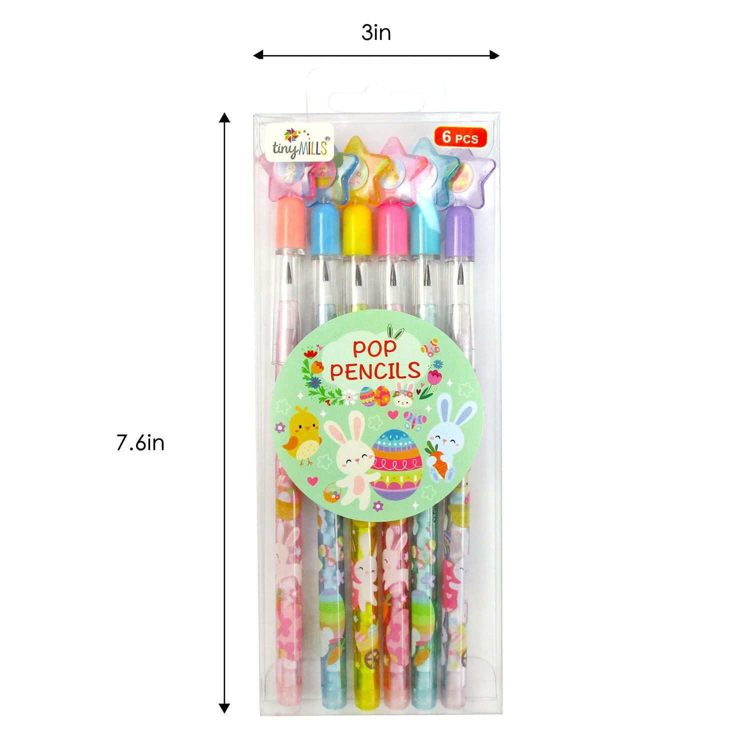 New Easter Sunday Stackable Multi Point Pencils - Set Of 6