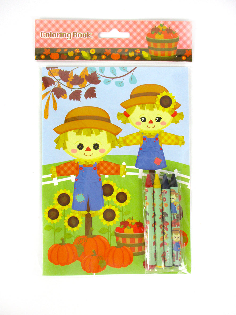 Fall Harvest Autumn Coloring Books With Crayons Party Favors - Set Of 6 Or 12