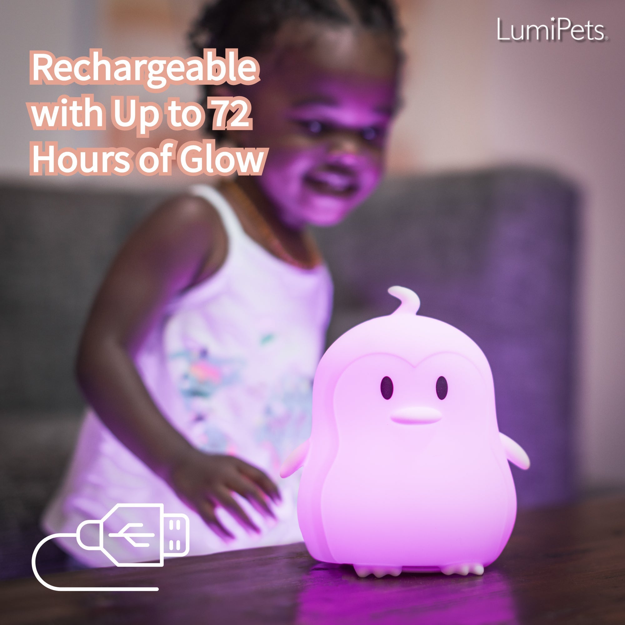 Lumipets® Pebbles The Penguin- Children's Touch Night Light