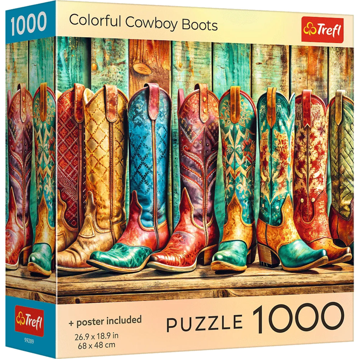Red Colorful Cowboy Boots 1000 Piece Puzzle