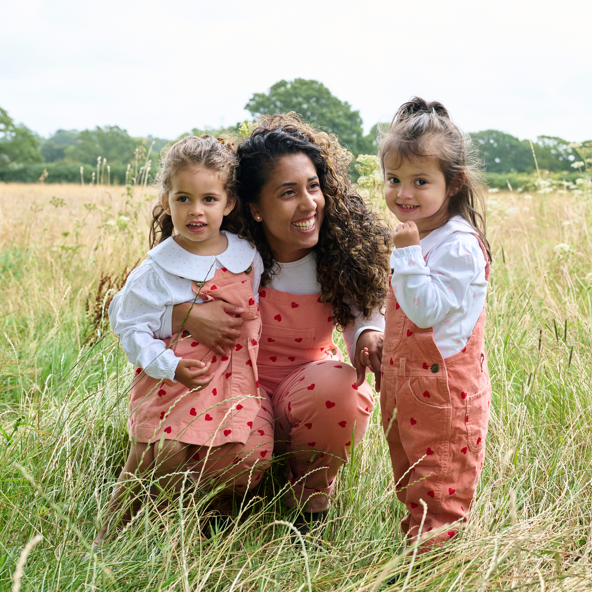 Adult Heart Print Corduroy Dungarees