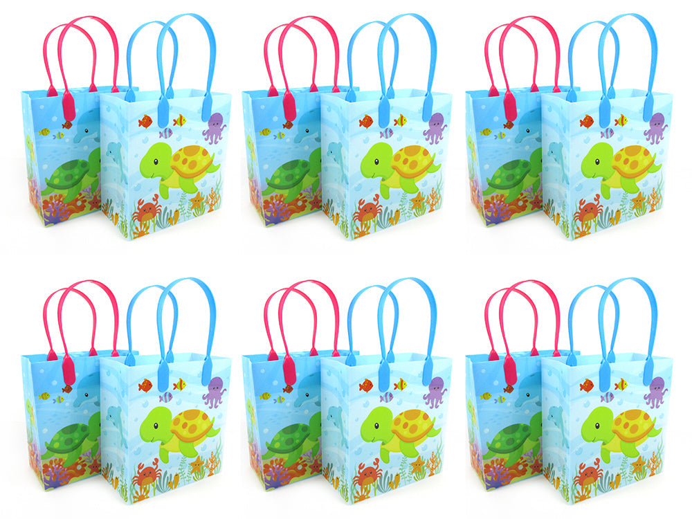 Ocean Life And Turtles Party Favor Bags Treat Bags - Set Of 6 Or 12