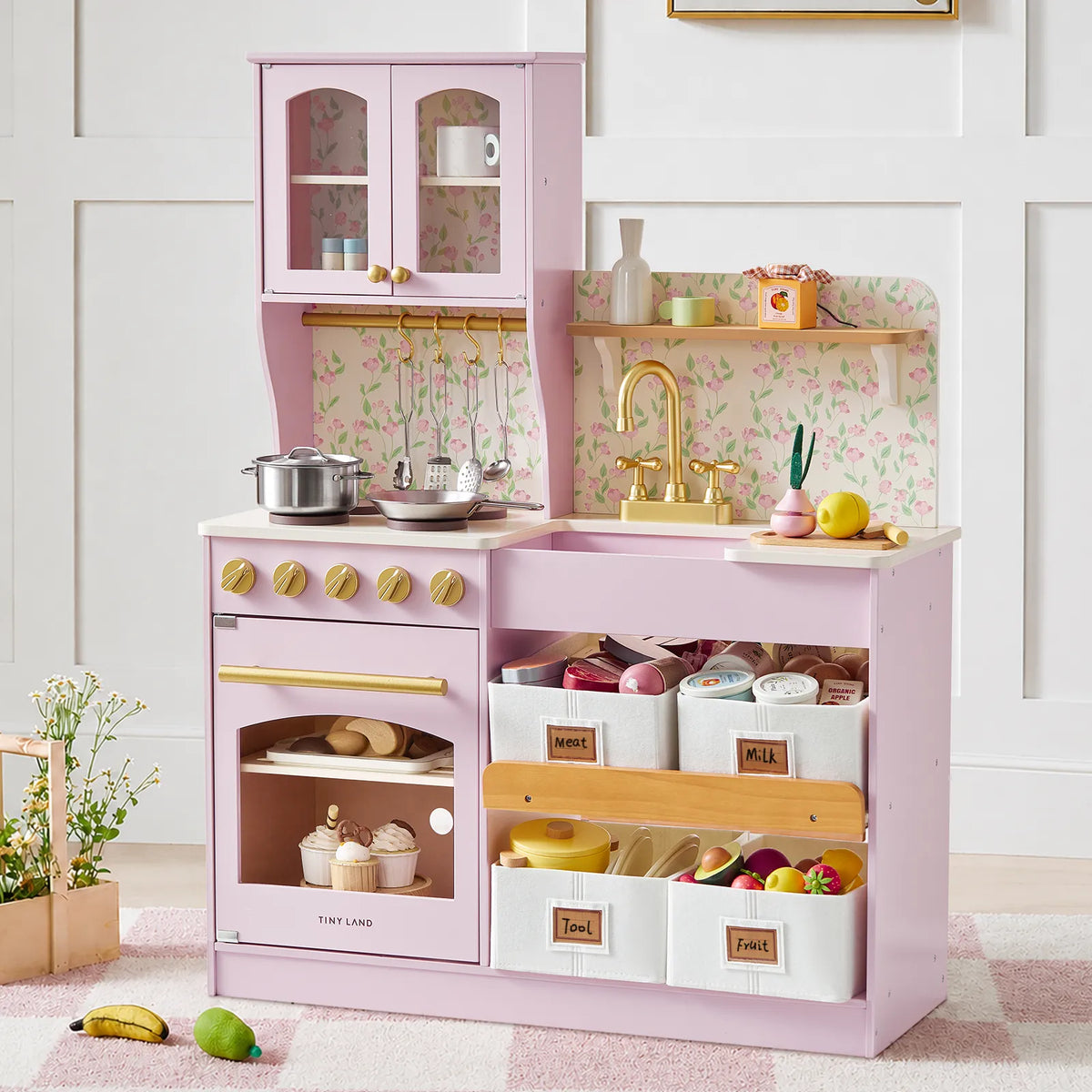 ® Wooden Play Kitchen With Storage For Creative Toddlers
