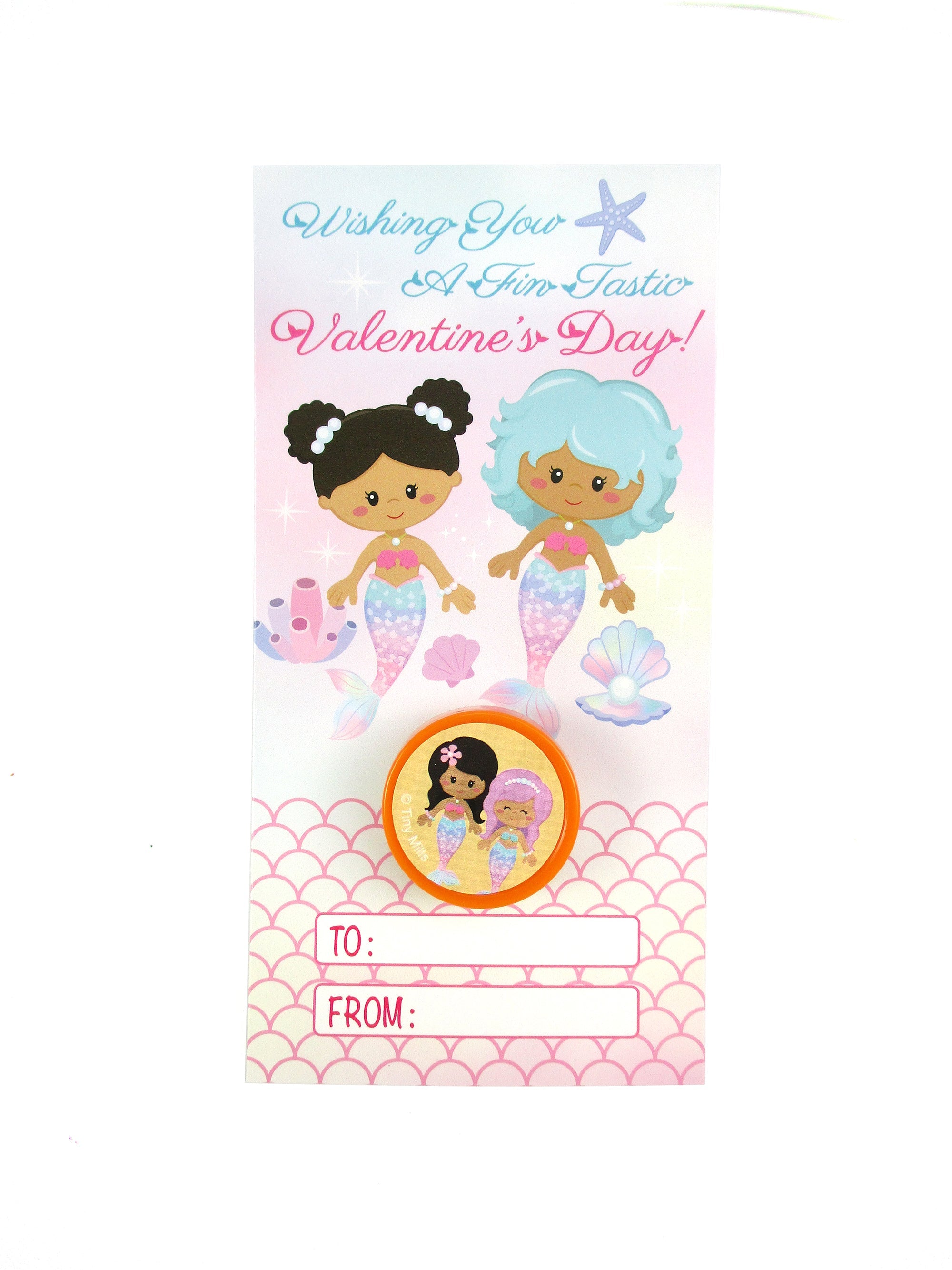 Rainbow Mermaid Valentine's Day Cards With Stampers For Classroom Exchange