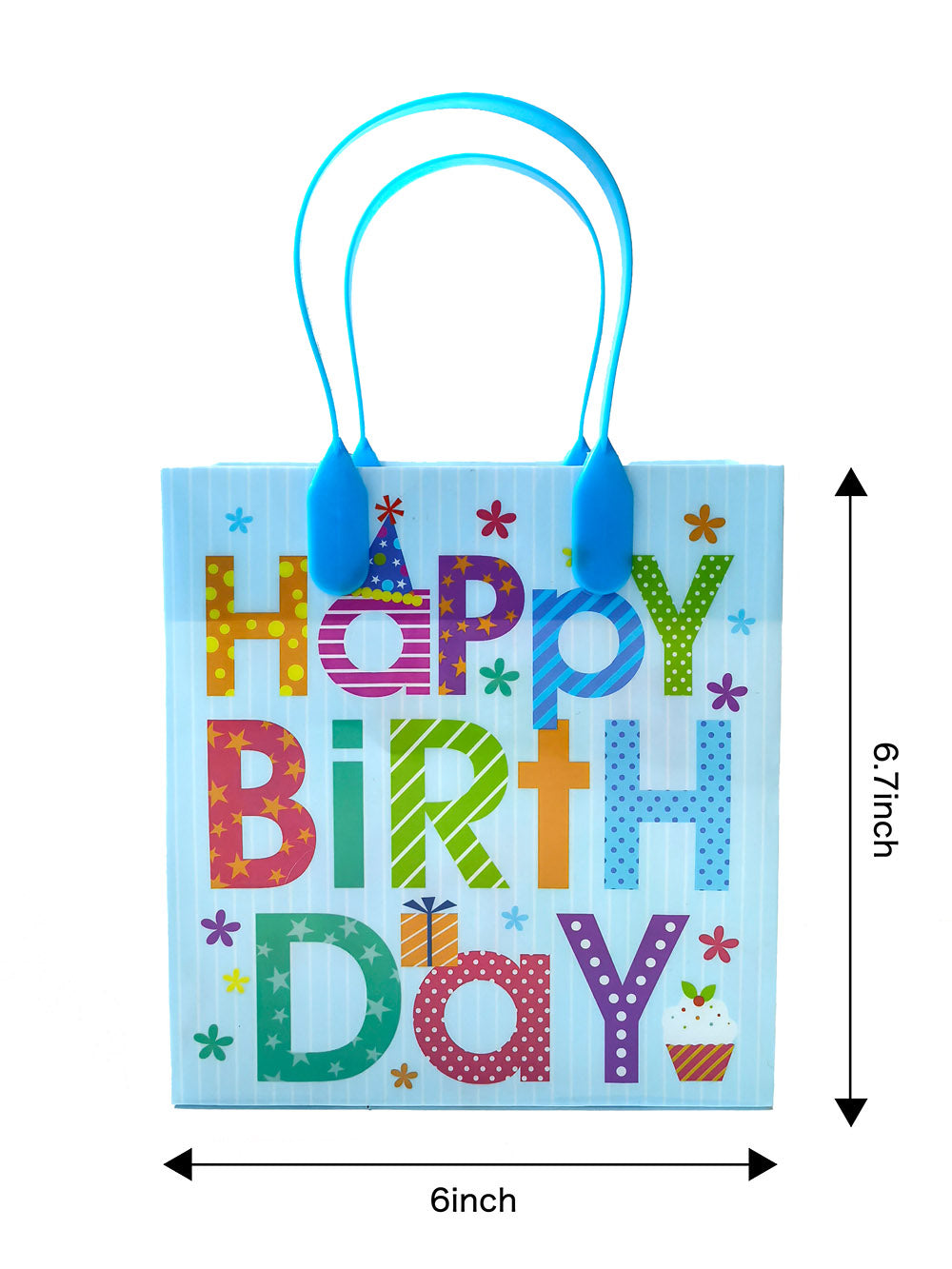 Happy Birthday Party Favor Treat Bags - Set Of 6 Or 12