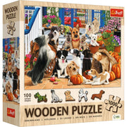 Wood Doggy Friendship 1000 Piece Wooden Puzzle