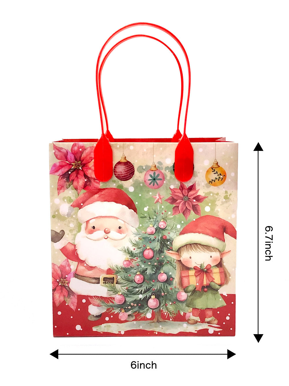 Vintage Rustic Christmas Party Favor Treat Bags - Set Of 6 Or 12