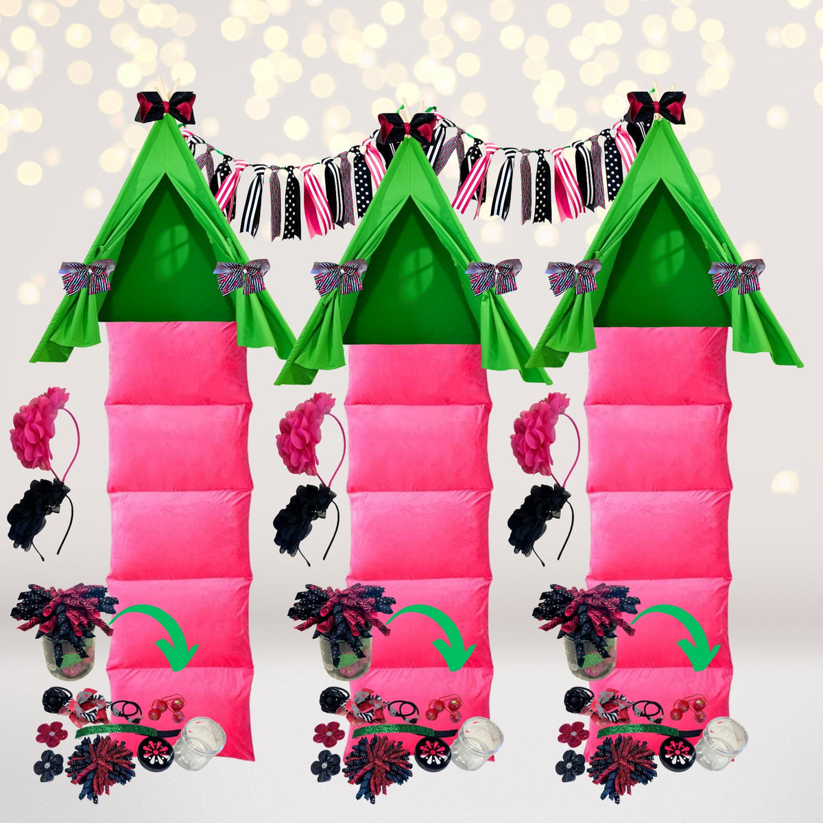 Cherry On Top Teepee Sleepover Party Supplies Kit